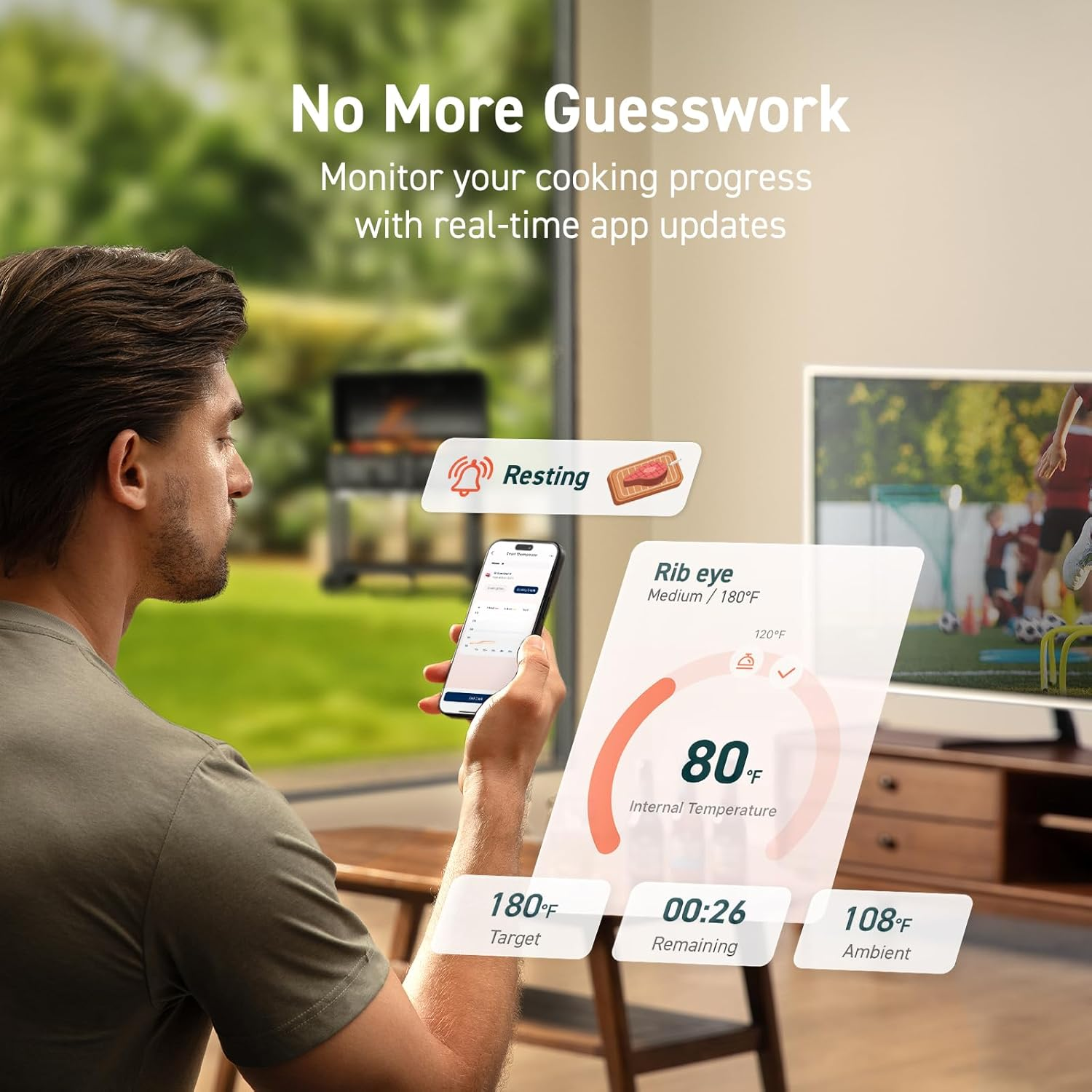 Wireless Bluetooth Meat Thermometer for BBQ and Kitchen - Image 2