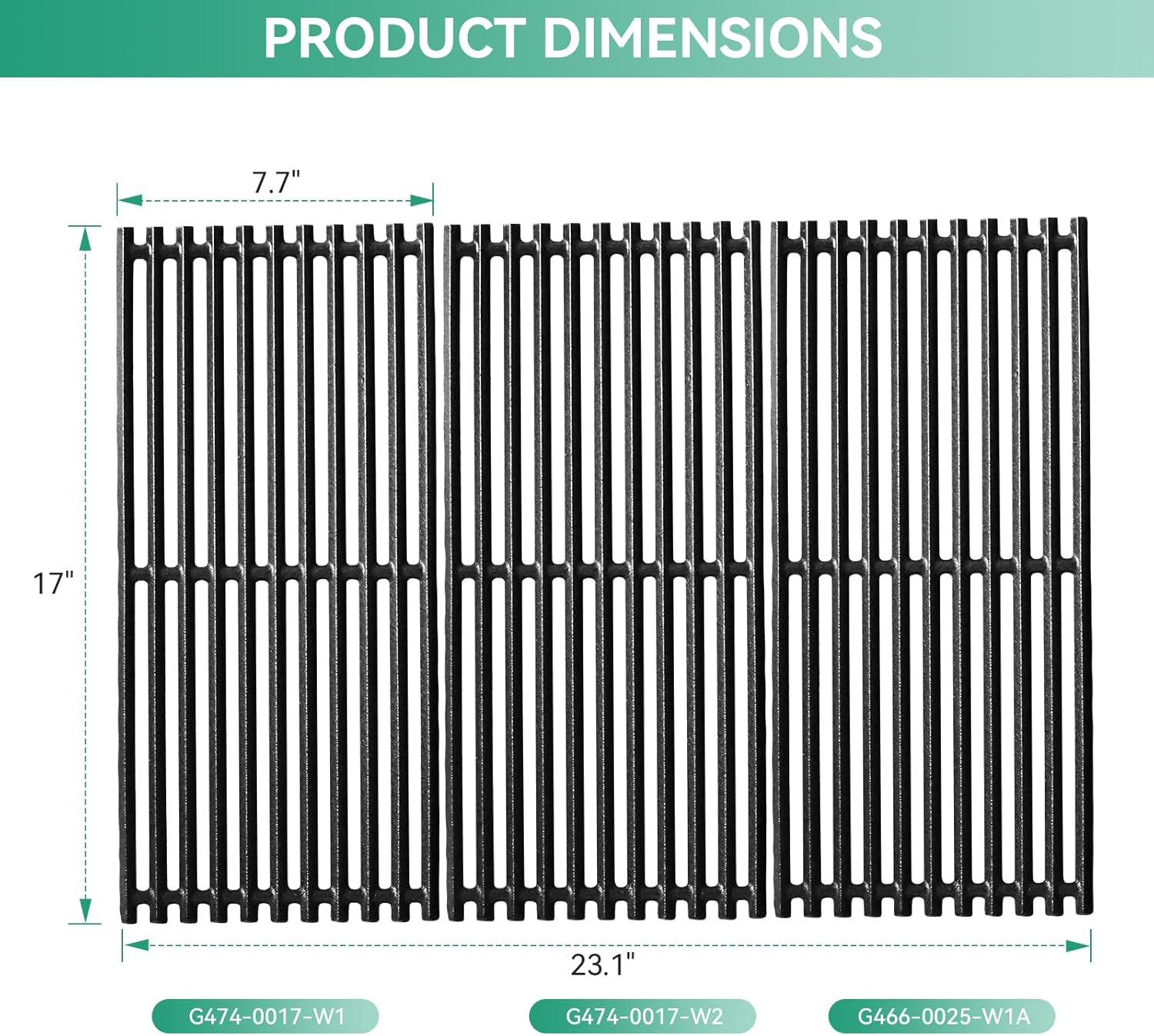 Heavy Duty Cast Iron Grill Grates Replacement Set - Image 3