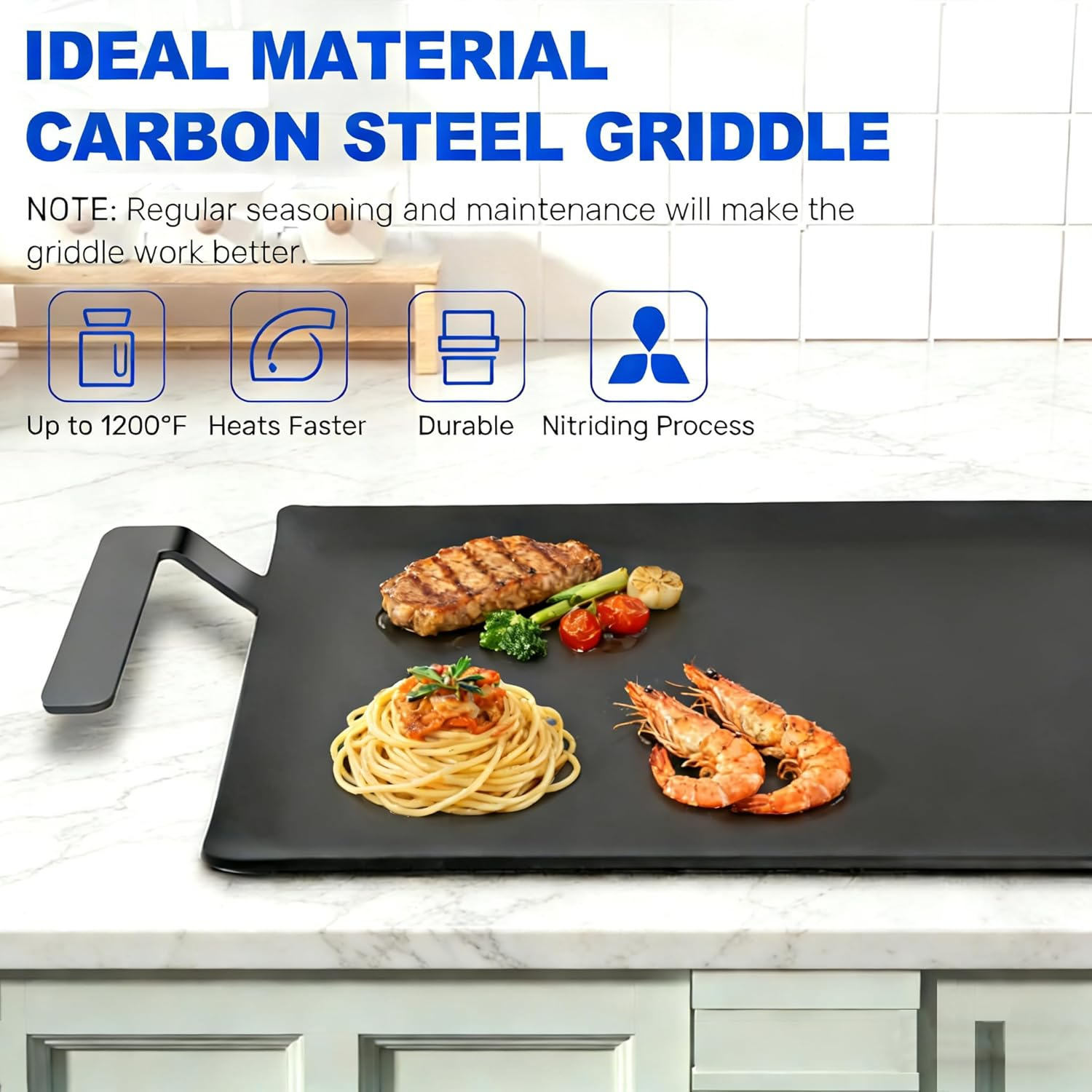 Professional Carbon Steel Flat Top Griddle for Stove - Image 3