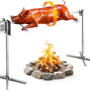 Electric Stainless Steel Rotisserie Grill Kit with Motor