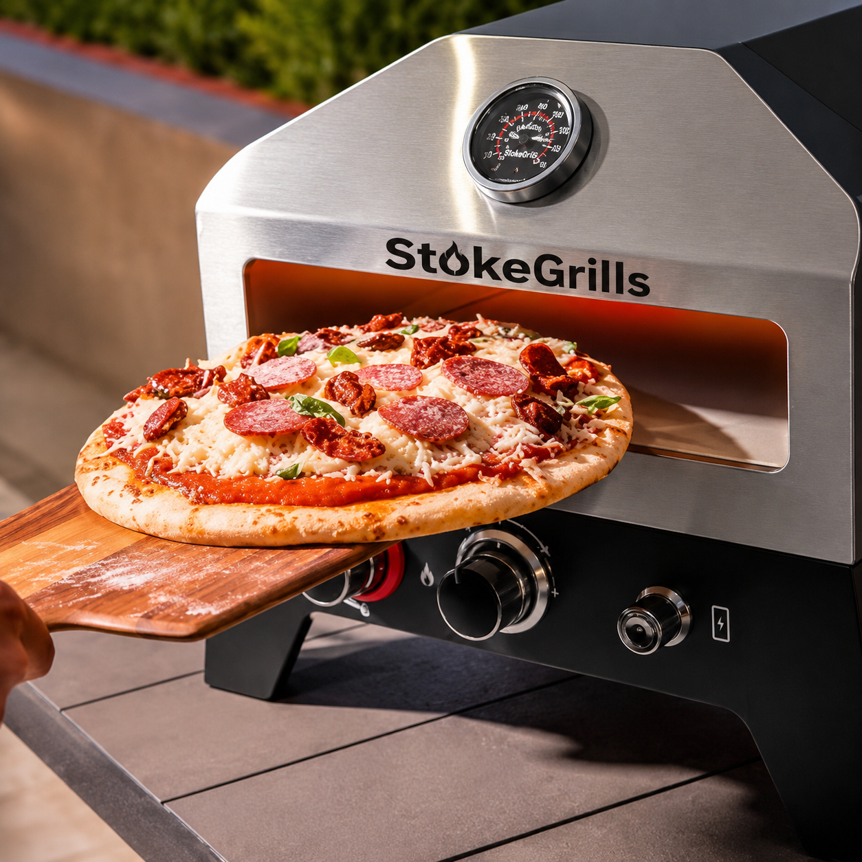 Portable 12-Inch Propane Pizza Oven with Rotating Stone