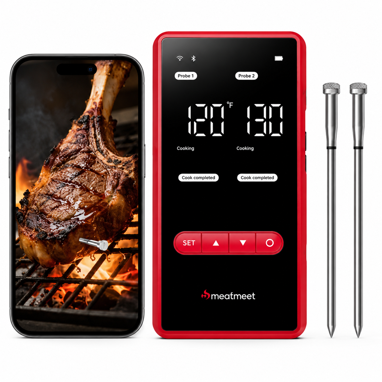 Smart Bluetooth Meat Thermometer with Dual Temperature Probes