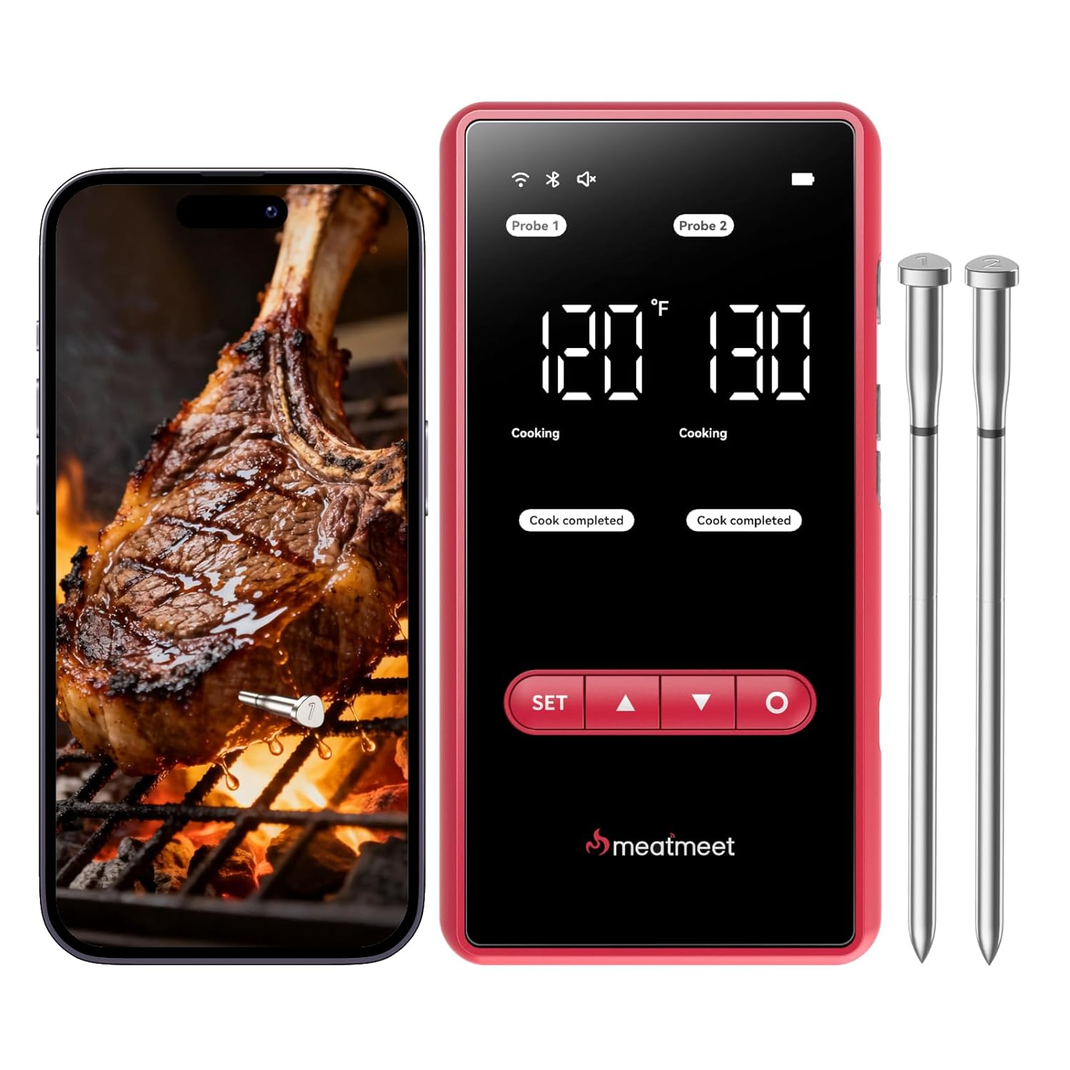 Smart Bluetooth Meat Thermometer with Dual Temperature Probes