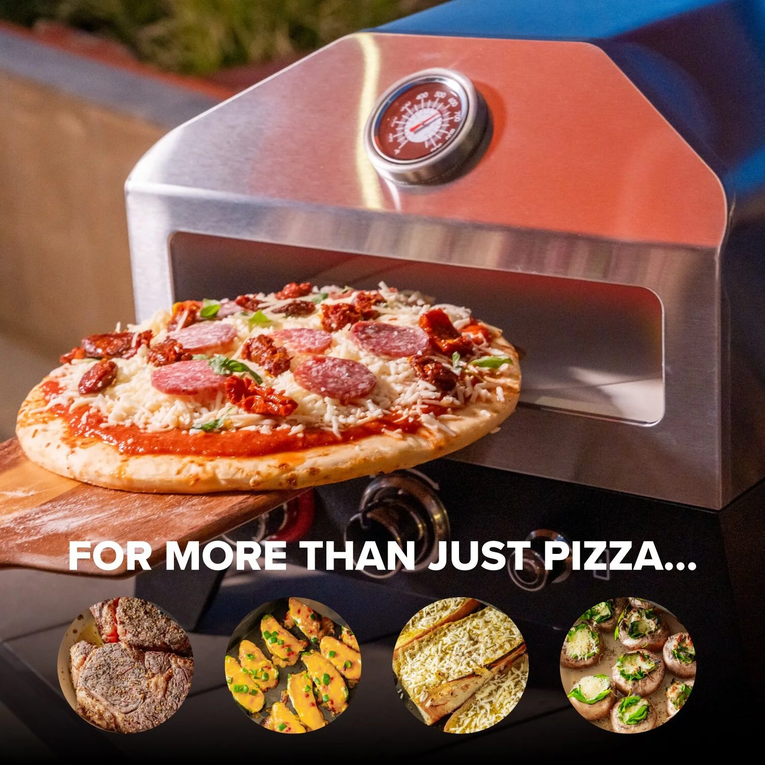 Portable 12-Inch Propane Pizza Oven with Rotating Stone - Image 3
